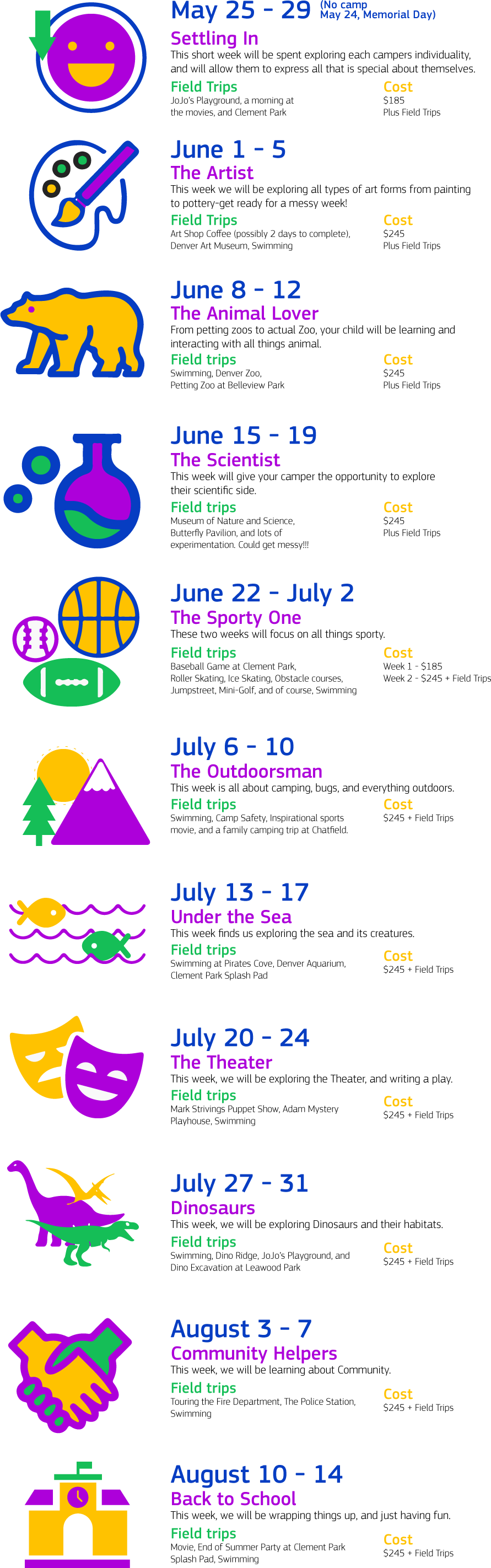 Summer camps Summer care for kids Summer child care Littleton CO